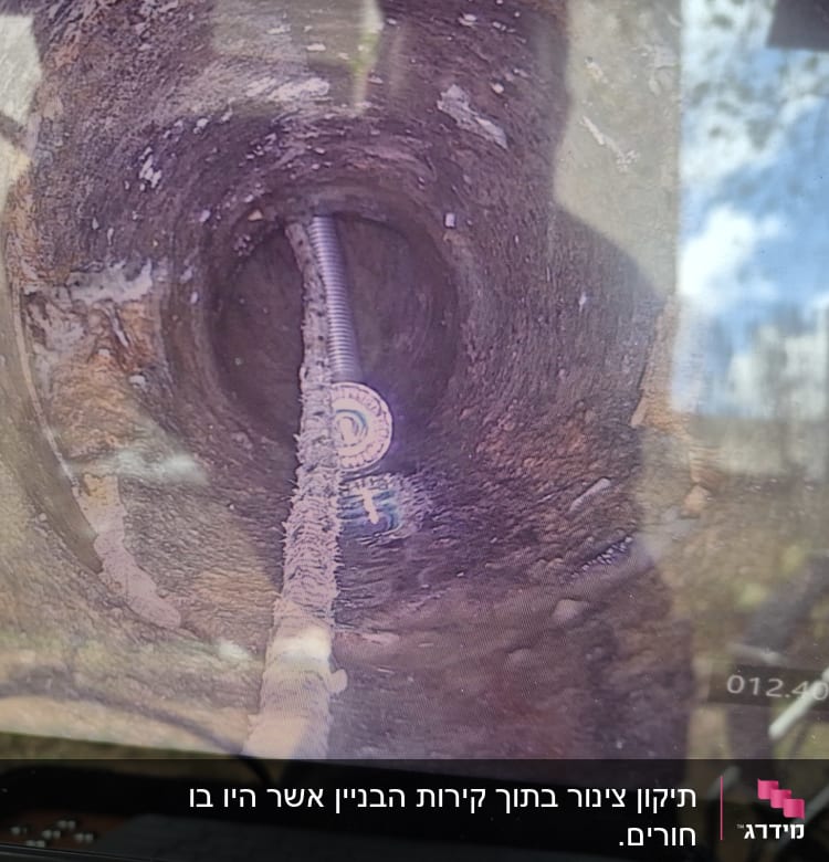 צילום פנים צינור עם סיב אופטי